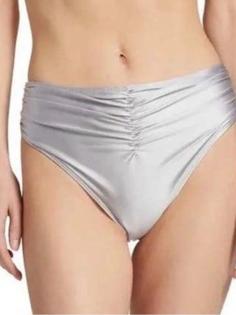 Good American High-Rise Ruched Bikini Bottoms - BLACK